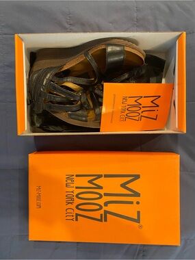 Miz Mooz Black Wedge Sandals